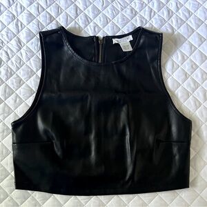 KIRIOUS - Faux Leather Crop Top